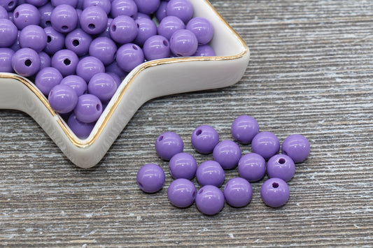 8mm Purple Gumball Beads, Round Acrylic Loose Beads, Bubblegum Beads, Chunky Beads, Bubble Gum Beads, Smooth Plastic Round Beads #308
