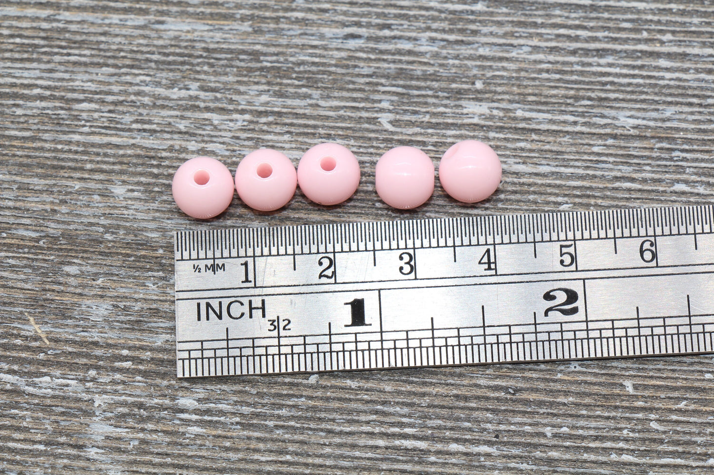 8mm Baby Pink Gumball Beads, Round Acrylic Loose Beads, Bubblegum Beads, Chunky Beads, Bubble Gum Beads, Smooth Plastic Round Beads #291