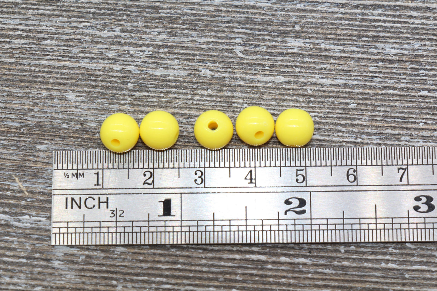 8mm Yellow Gumball Beads, Round Acrylic Loose Beads, Bubblegum Beads, Chunky Beads, Bubble Gum Beads, Smooth Plastic Round Beads #292