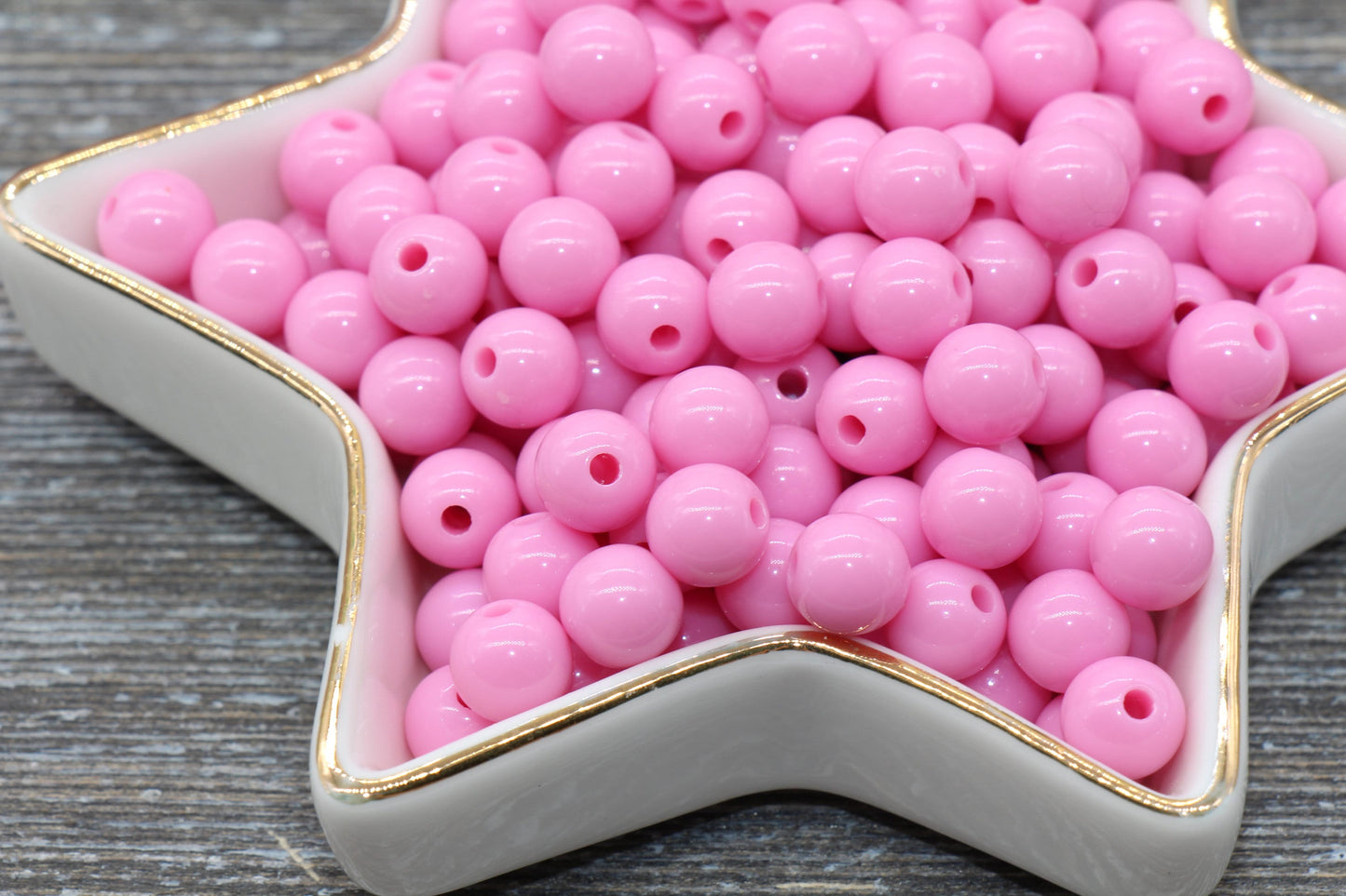 8mm Pink Gumball Beads, Round Acrylic Loose Beads, Bubblegum Beads, Chunky Beads, Bubble Gum Beads, Smooth Plastic Round Beads #295