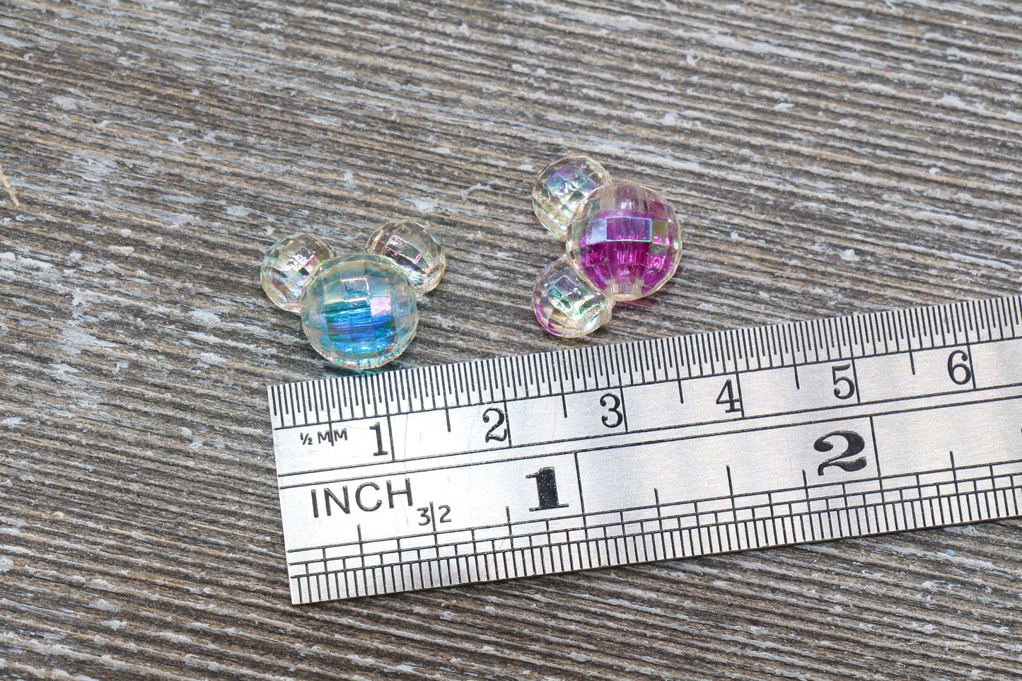 Mouse Ear Beads, Iridescent AB Mouse Beads, Acrylic Mouse Beads, Mixed Color Mouse Beads, #305