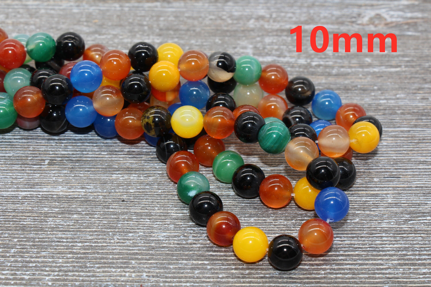 Rainbow Agate Beads, Mixed Agate Beads, Multi Agate Beads, Smooth Gemstones Round Beads, Sizes 4mm 6mm 8mm 10mm,12mm, Full Strand 15.5" #45