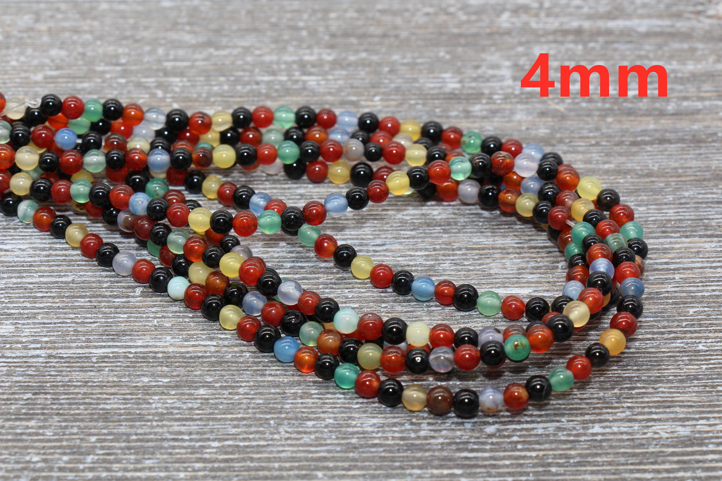 Rainbow Agate Beads, Mixed Agate Beads, Multi Agate Beads, Smooth Gemstones Round Beads, Sizes 4mm 6mm 8mm 10mm,12mm, Full Strand 15.5" #45