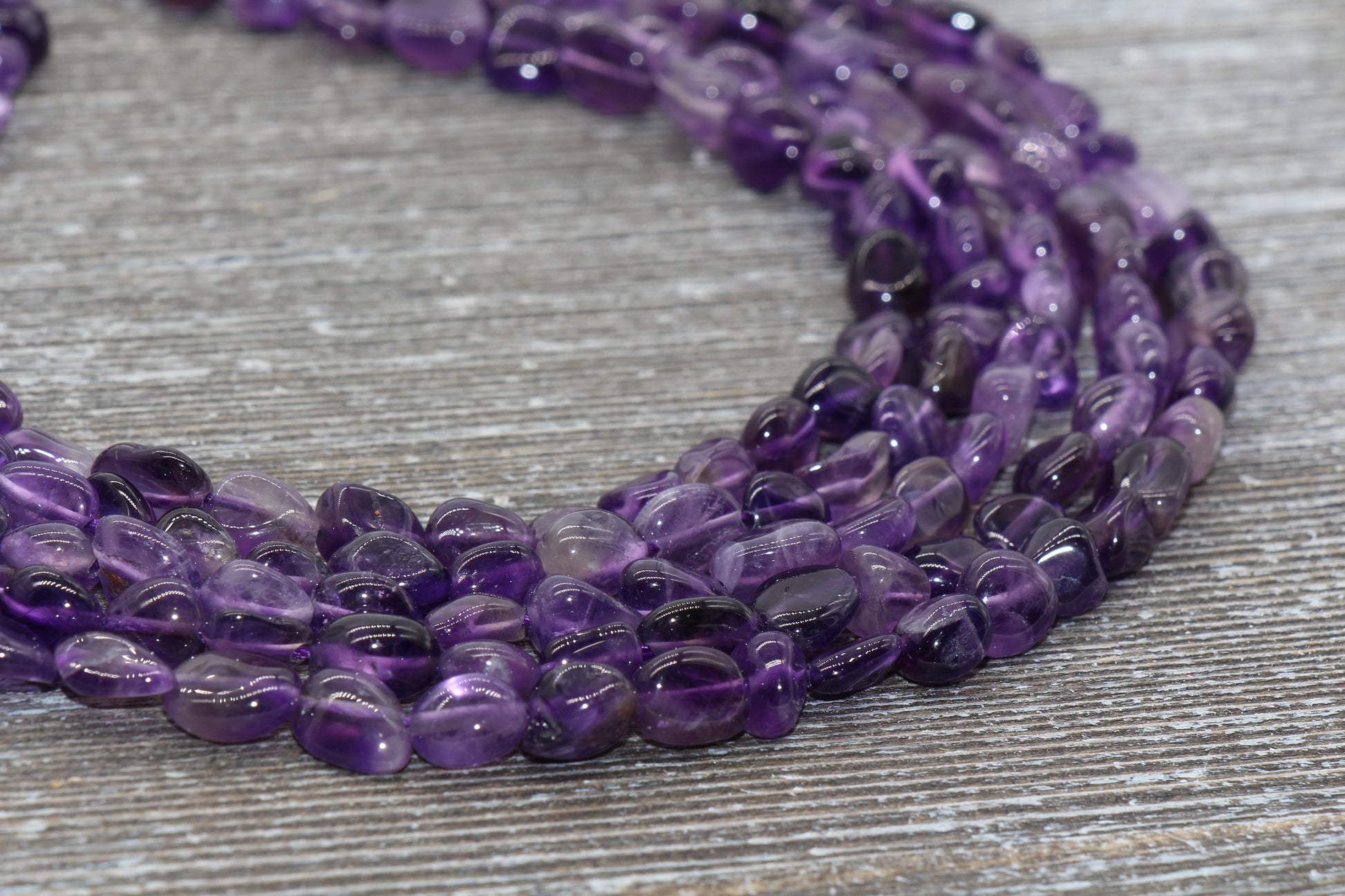 Amethyst Nugget Beads, Amethyst Gemstone Nugget Beads, Purple Loose Beads, Pebble Nugget Beads, Size 8mm #1