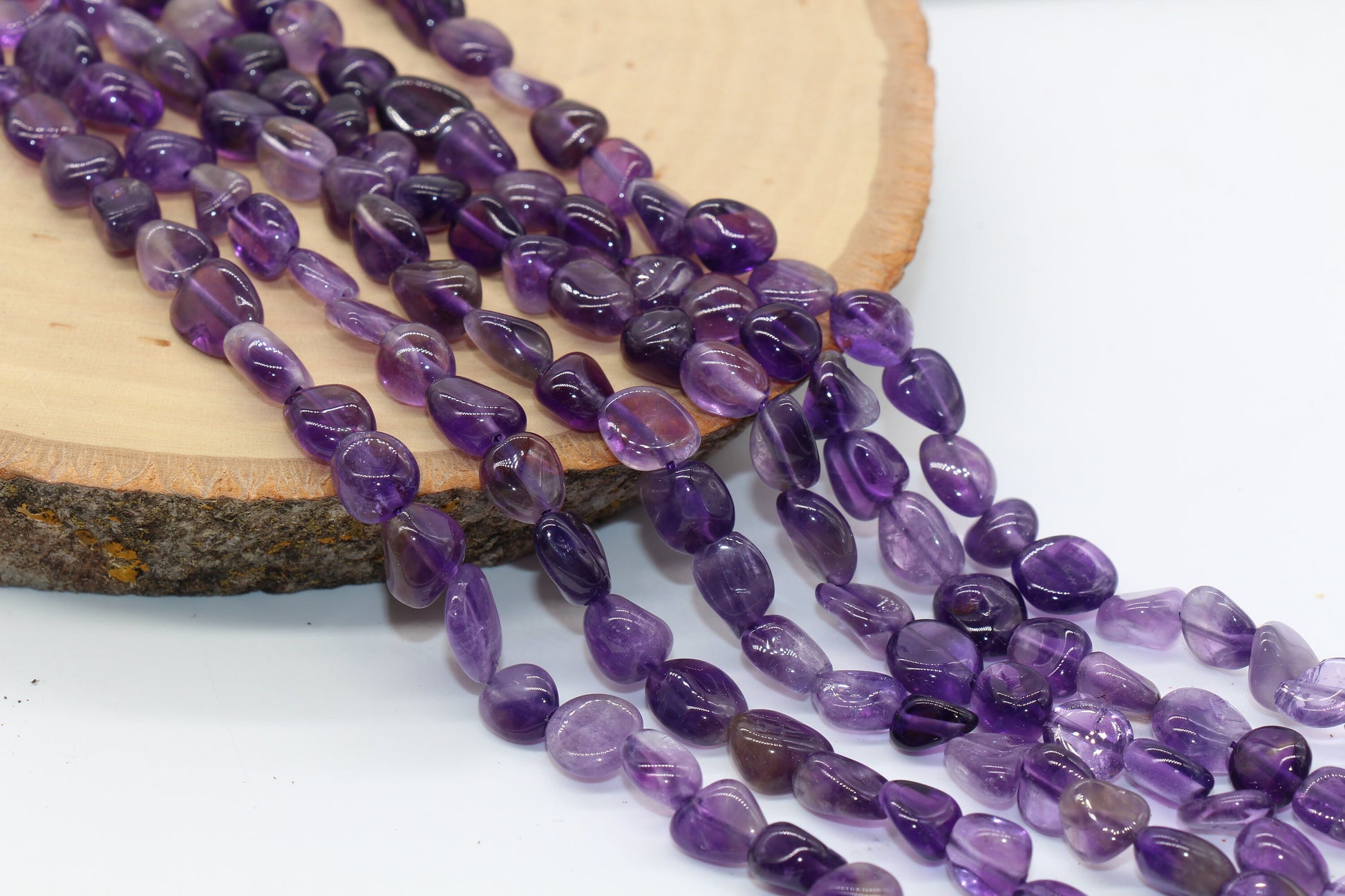Amethyst Nugget Beads, Amethyst Gemstone Nugget Beads, Purple Loose Beads, Pebble Nugget Beads, Size 8mm #1