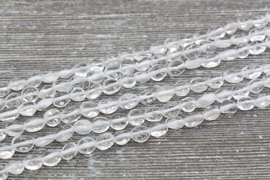 Clear Quartz Nugget Beads, Chip Gemstone Nugget Beads, Clear Crystal Loose Beads, Pebble Nugget Beads, Size 6mm #4
