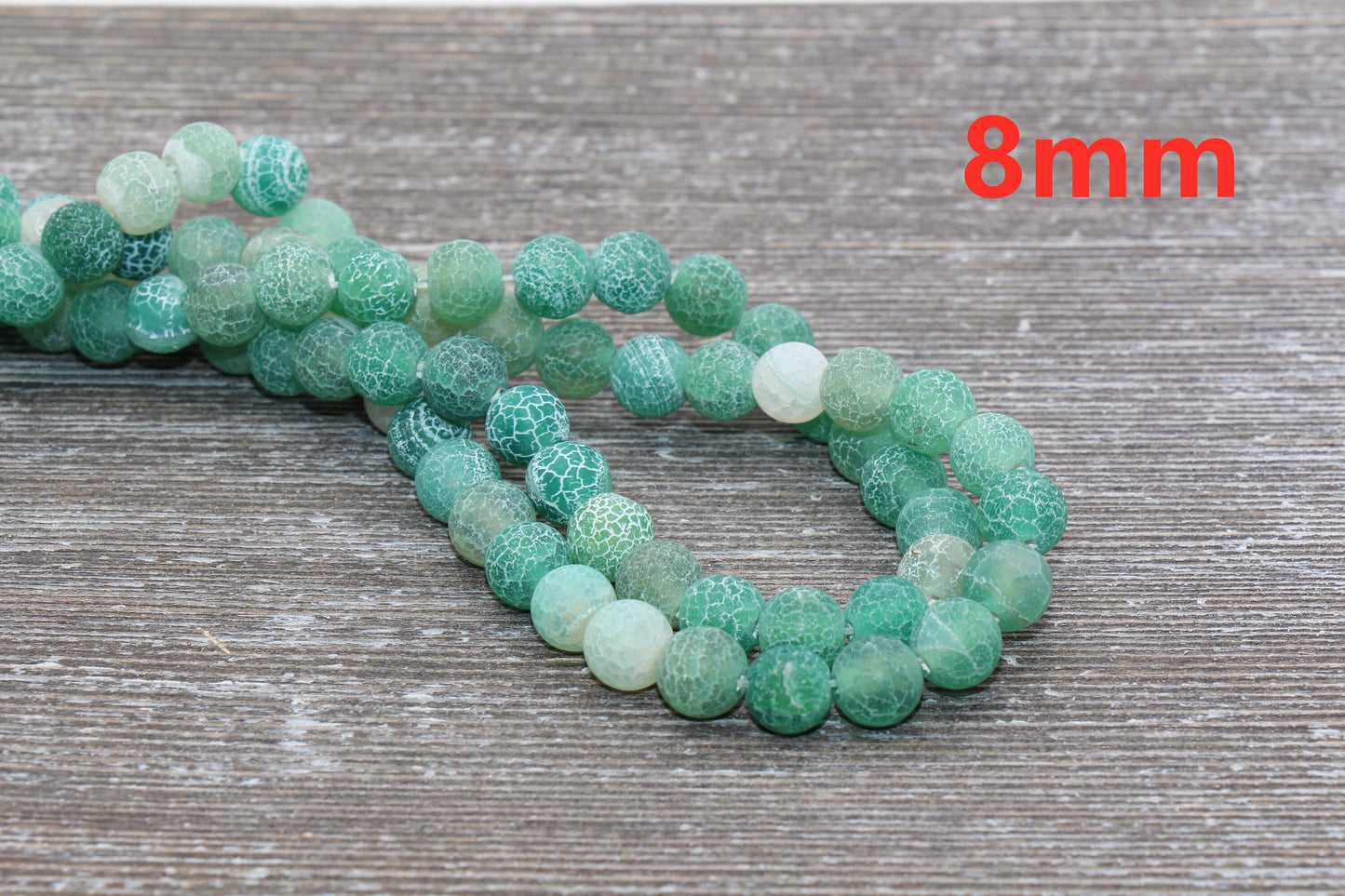 Green Effloresce Agate Beads, Frosted Agate Beads, Crackled Agate Bead, Round Matte Gemstone, 4mm 6mm 8mm 10mm 12mm, Full Strand 15.5 #109