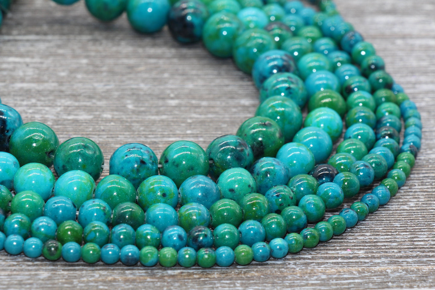 Chrysocolla Beads, Gemstone Smooth Round Beads, Size 4mm 6mm 8mm 10mm 12mm, Full Strand 15.5 inch, #138