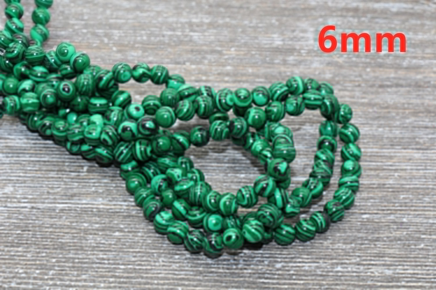 Peacock Stone Beads, Malachite Synthetic Beads, Smooth Gemstone Round Beads, Greenand Black Beads, Sizes 4mm 6mm 8mm 10mm 12mm #72