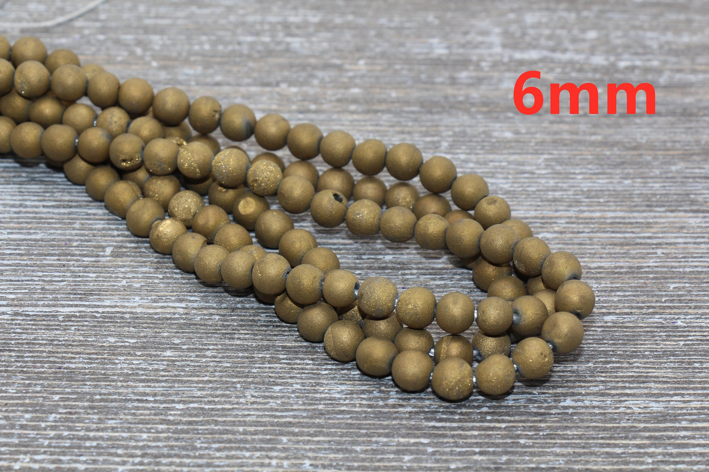 Golden Druzy Agate Beads, Round Matte Gemstone Loose Beads, 6mm 8mm 10mm 12mm, Full Strand, #151