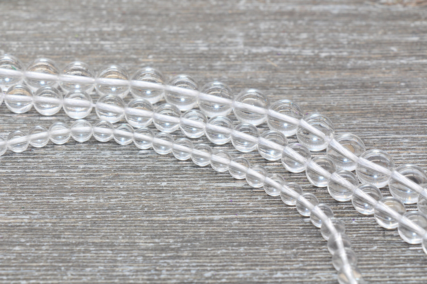 Clear Quartz Beads, Smooth Gemstone Round Loose Beads, Sizes 4mm 6mm 8mm 10mm, Full Strand #155