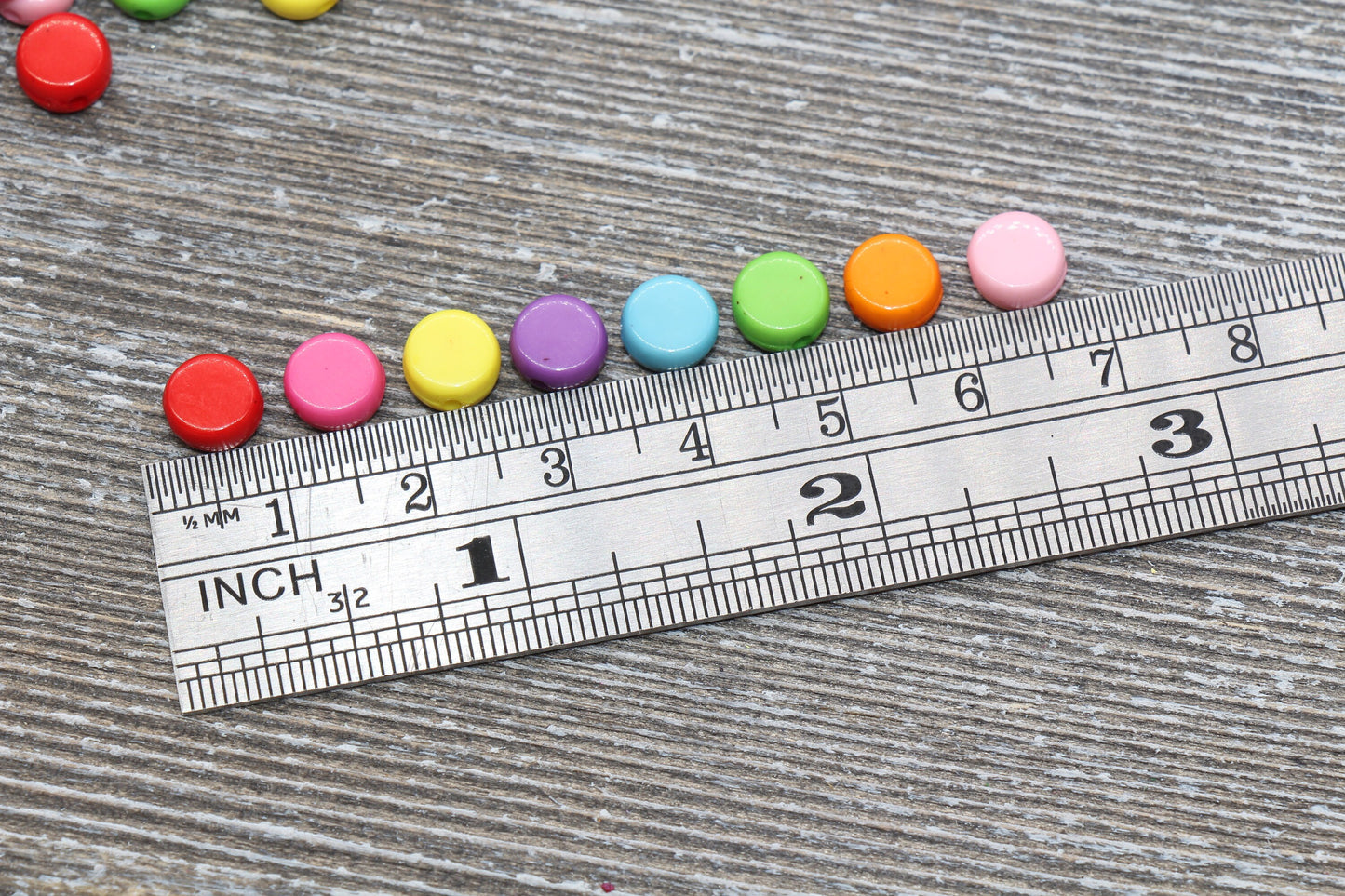 Multicolor Round Beads, Acrylic Round Beads, Acrylic Spacer Beads, Rainbow Round Beads, Acrylic Blank Round Beads, Size 7mm #119