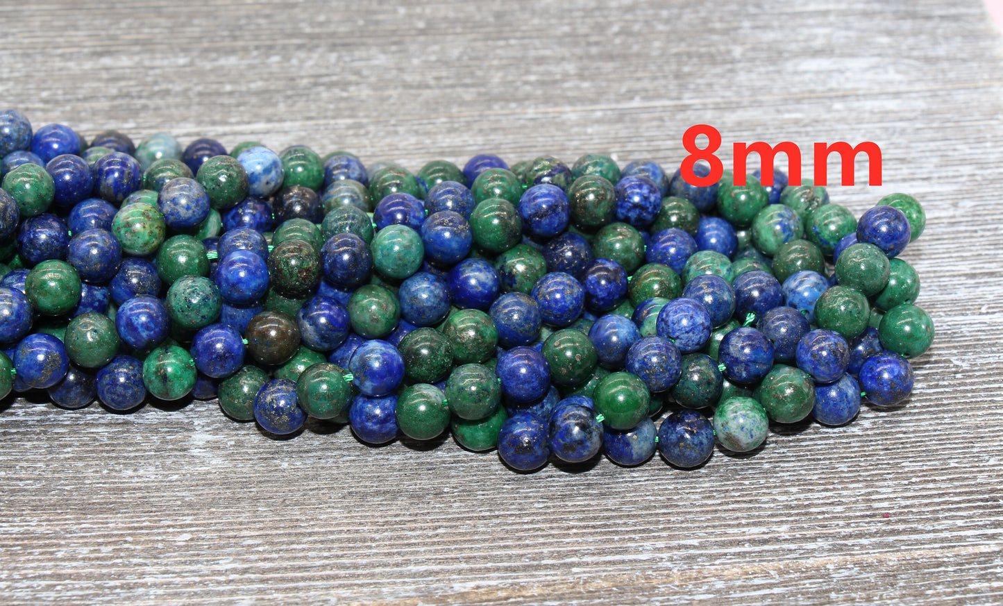 Azurite Malachite Chrysocolla Beads, Lapis Lazuli Beads, Gemstones Round Beads, Sizes 4mm 6mm 8mm 10mm,12mm, Full Strand 15.5 inch, #63