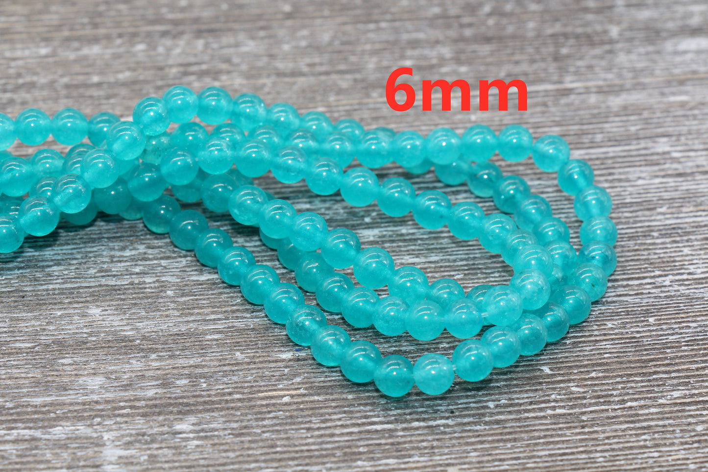 Ice Amazonite Jade Beads, Smooth Gemstones Round Loose Beads, Sizes 4mm 6mm 8mm 10mm 12mm, Full Strand 15.5 inch, #5