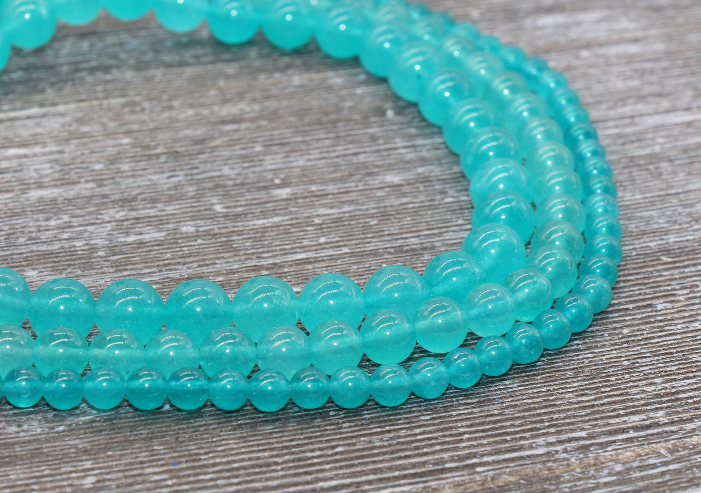 Ice Amazonite Jade Beads, Smooth Gemstones Round Loose Beads, Sizes 4mm 6mm 8mm 10mm 12mm, Full Strand 15.5 inch, #5
