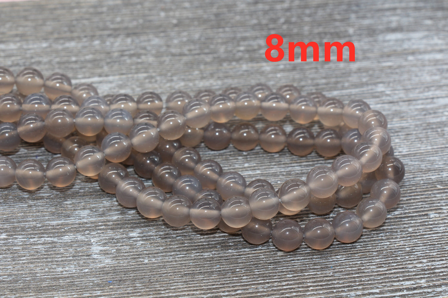 Gray Agate Beads, Natural Gemstone Round Loose Beads, Full Strand 15.5 inch, Size 4mm 6mm 8mm 10mm 12mm #8