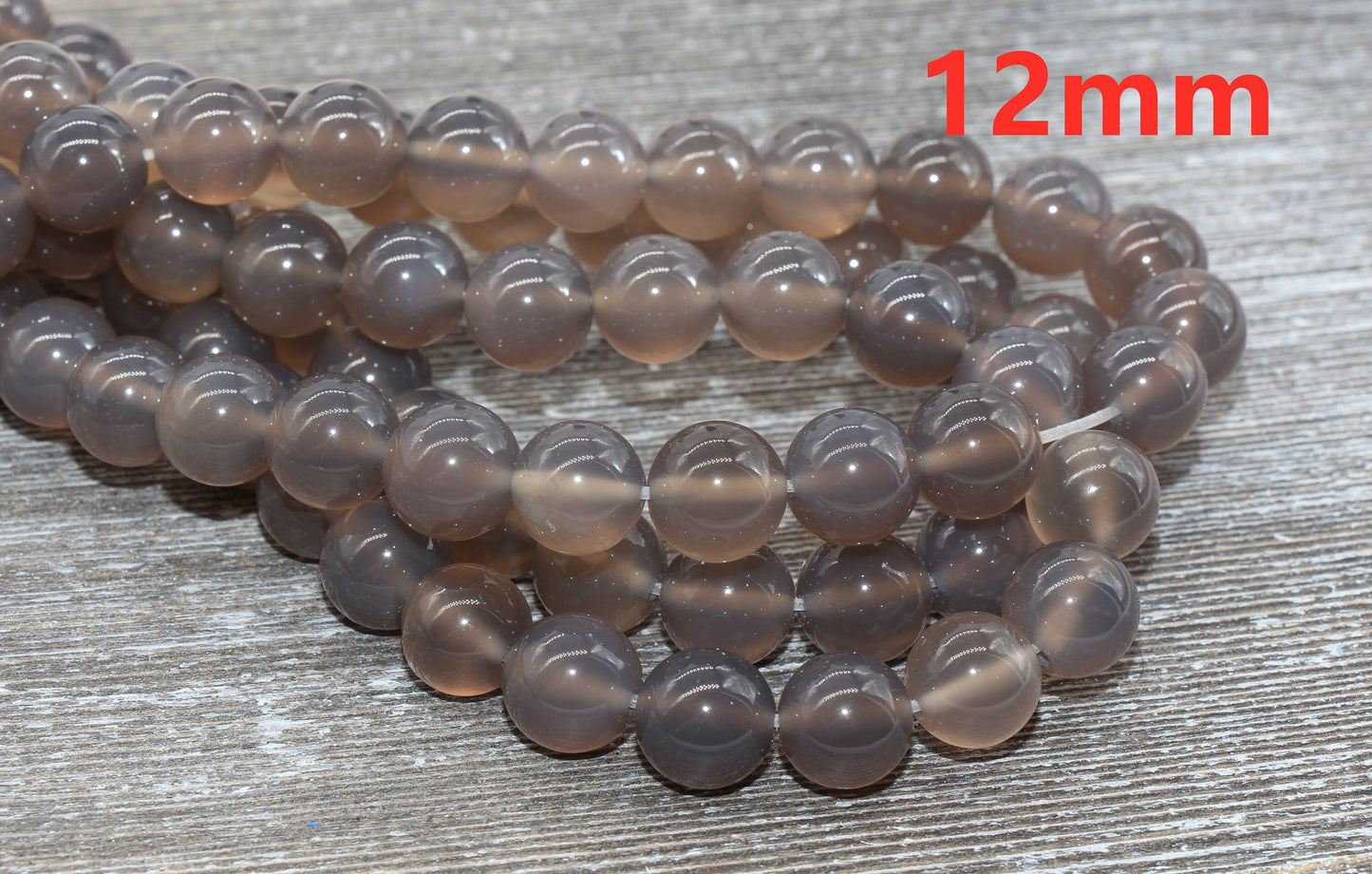 Gray Agate Beads, Natural Gemstone Round Loose Beads, Full Strand 15.5 inch, Size 4mm 6mm 8mm 10mm 12mm #8