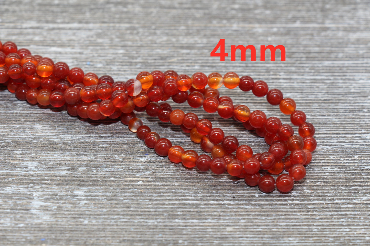 Red Stripe Agate Beads, Natural Gemstone Smooth Round Beads, Sizes 4mm 6mm 8mm 10mm 12mm, Full Strand 15.5 inch, #34