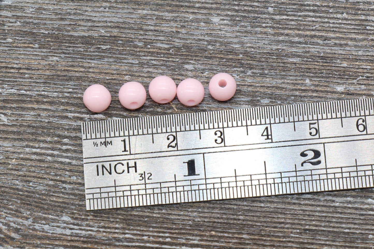 6mm Baby Pink Gumball Beads, Round Acrylic Loose Beads, Bubblegum Beads, Chunky Beads, Bubble Gum Beads, Smooth Plastic Round Beads #264