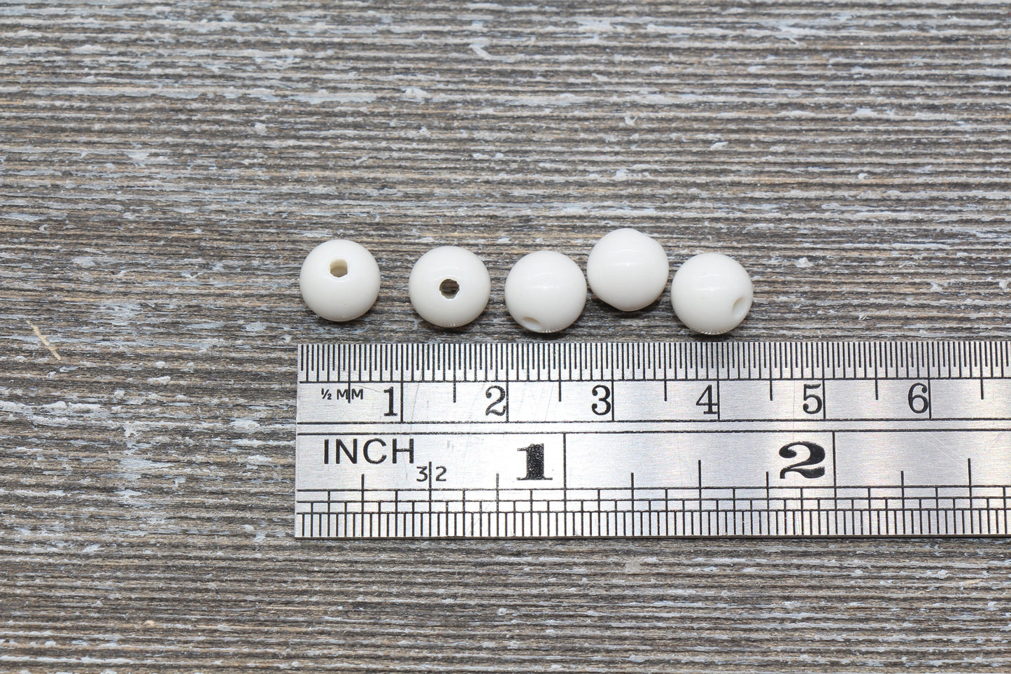 8mm White Gumball Beads, Round Acrylic White Loose Beads, Bubblegum Beads, Chunky Beads, Bubble Gum Beads, Smooth Plastic Round Beads #280