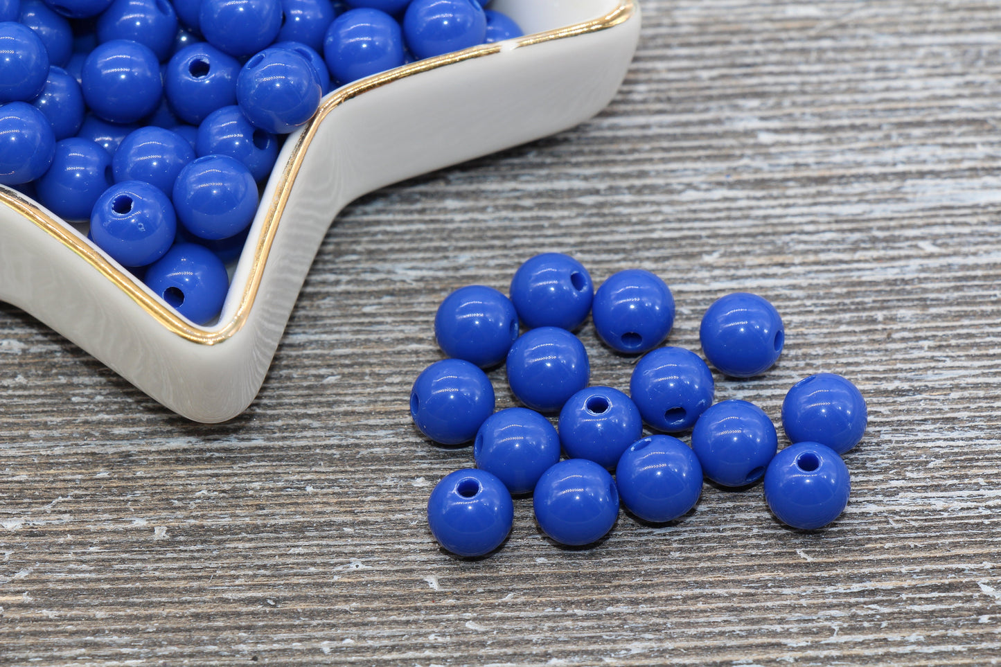 8mm Royal Blue Gumball Beads, Round Acrylic Loose Beads, Bubblegum Beads, Chunky Beads, Bubble Gum Beads, Smooth Plastic Round Beads #293