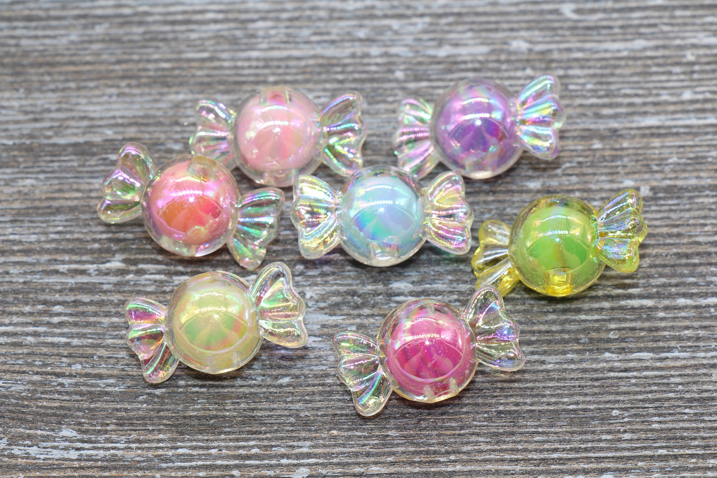 Multicolored Candy Beads, AB Color Candy Beads, Iridescent Acrylic Candies Beads, Mixed Color Candy Beads, #304