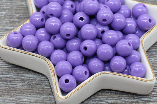 10mm Purple Gumball Beads, Round Acrylic Loose Beads, Bubblegum Beads, Chunky Beads, Gumball Beads, Smooth Plastic Round Beads #320