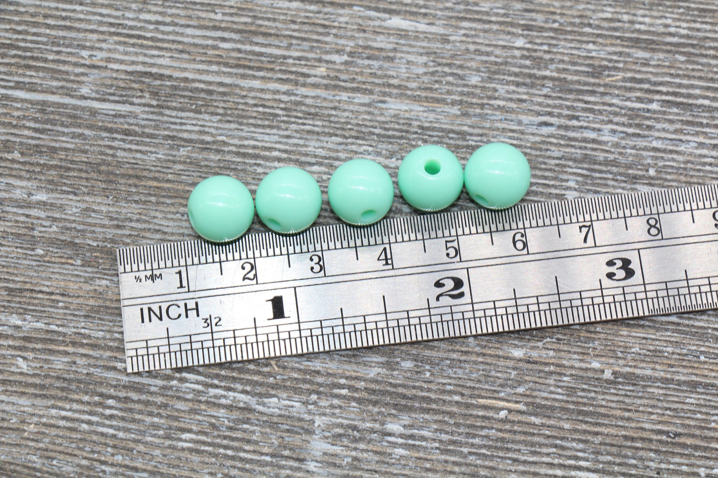 10mm Mint Gumball Beads, Round Acrylic Loose Beads, Bubblegum Beads, Chunky Beads, Gumball Beads, Smooth Plastic Round Beads #323
