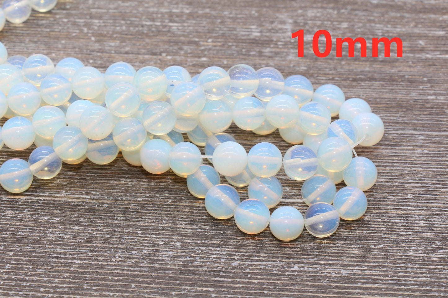 Opalite Beads, Clear Beads, Opal Gemstone Round Loose Beads, Transparent Round Beads, Sizes 4mm 6mm 8mm 10mm, Full Strand 15.5" #52