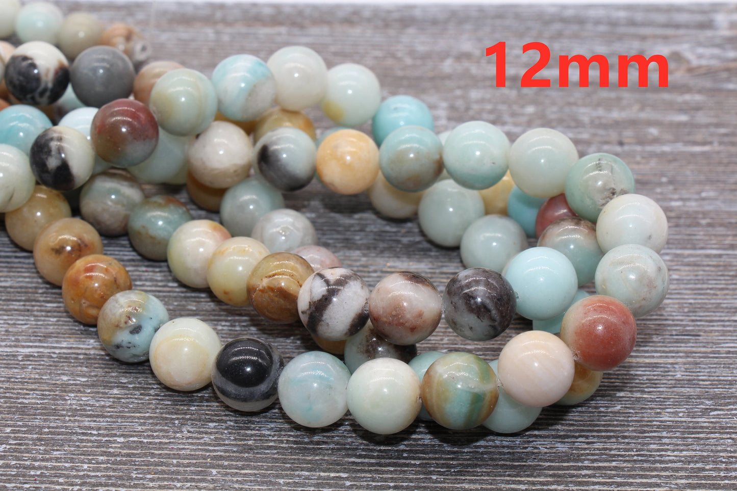 Amazonite Beads, Smooth Gemstones Round Loose Beads, Sizes 4mm 6mm 8mm 10mm,12mm, Full Strand 15.5 inch, #9