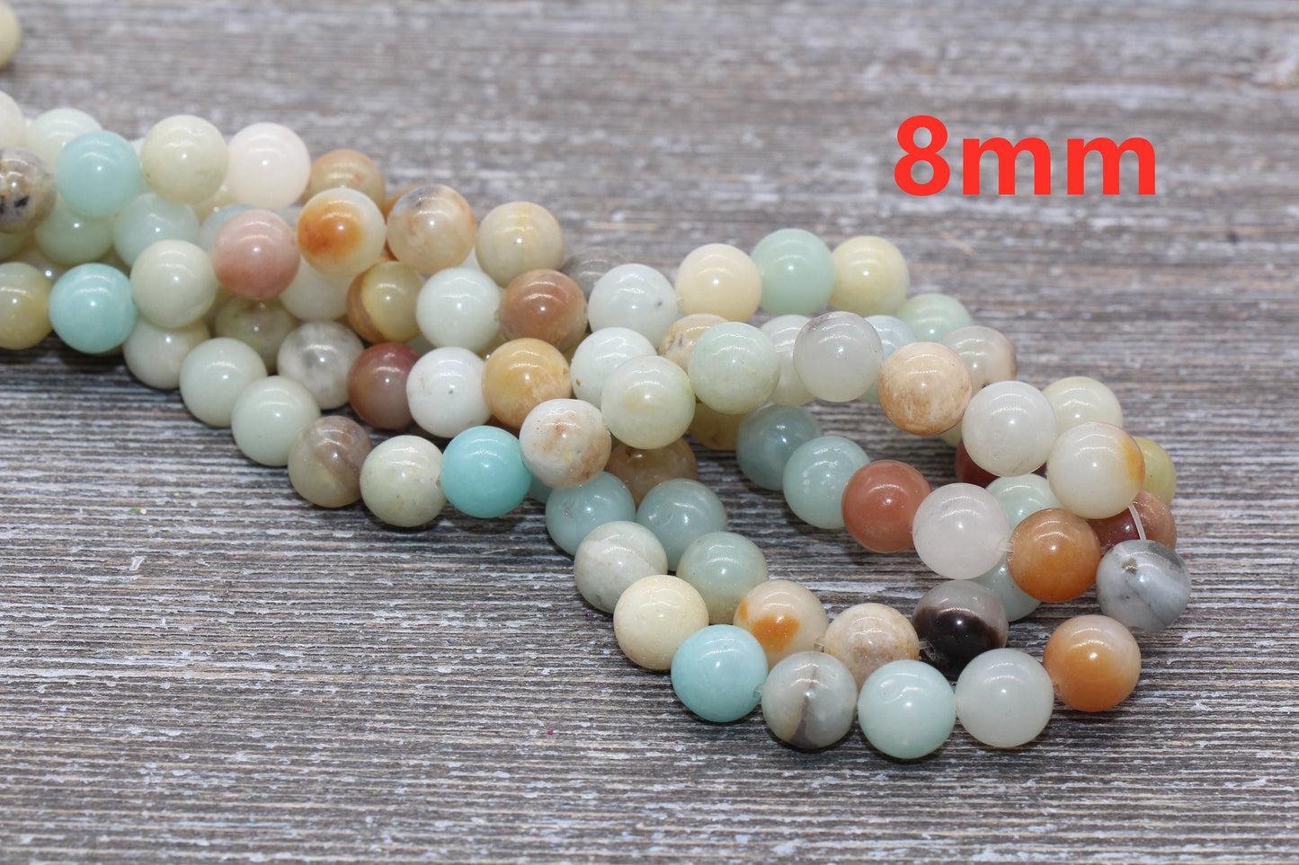 Amazonite Beads, Smooth Gemstones Round Loose Beads, Sizes 4mm 6mm 8mm 10mm,12mm, Full Strand 15.5 inch, #9
