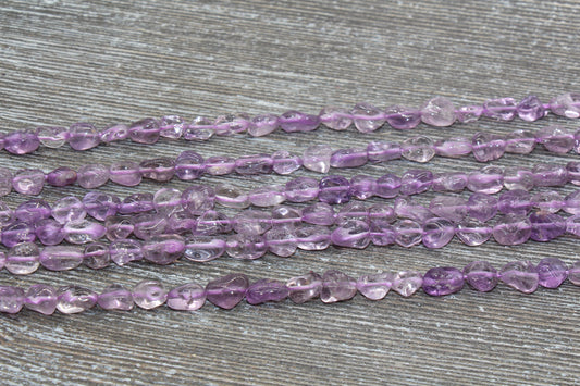 Amethyst Nugget Beads, Amethyst Gemstone Nugget Beads, Purple Loose Beads, Pebble Nugget Beads, Size 6mm-8mm #2