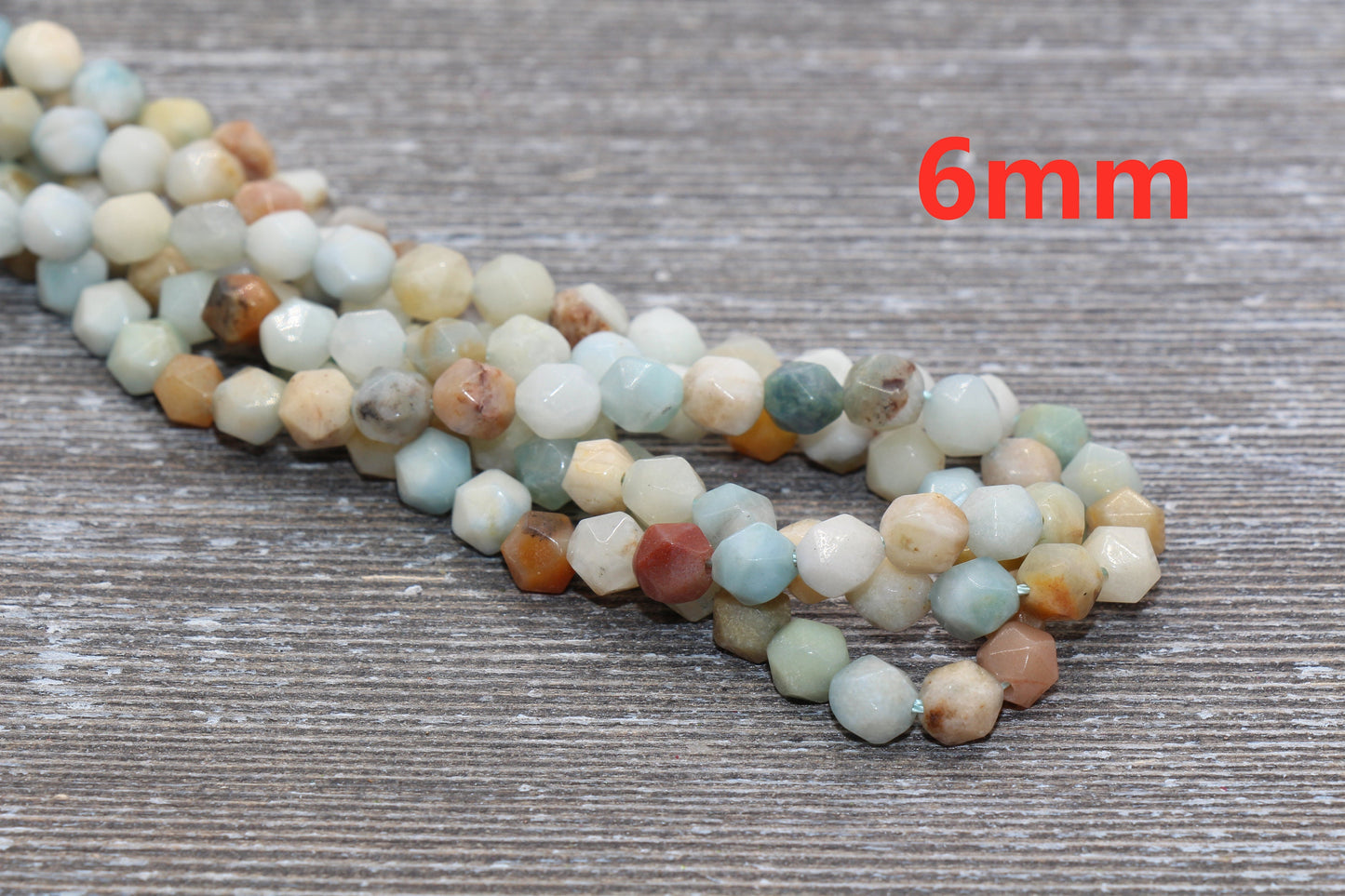 Amazonite Beads, Star Cut Beads, Faceted Gemstones Loose Beads, Diamond Cut Beads, Sizes 6mm 8mm 10mm, Full Strand 15.5 inch, #124