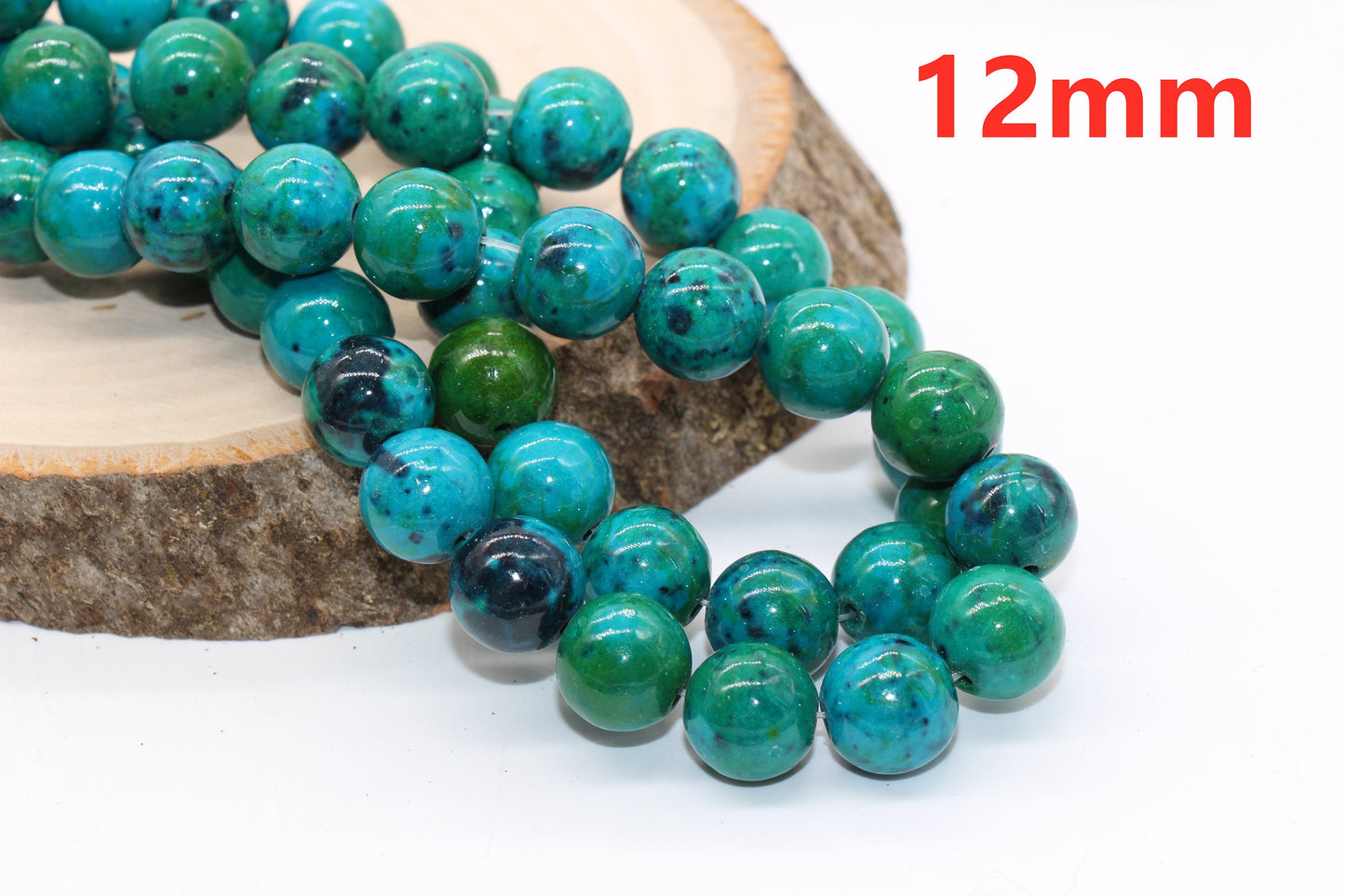 Chrysocolla Beads, Gemstone Smooth Round Beads, Size 4mm 6mm 8mm 10mm 12mm, Full Strand 15.5 inch, #138