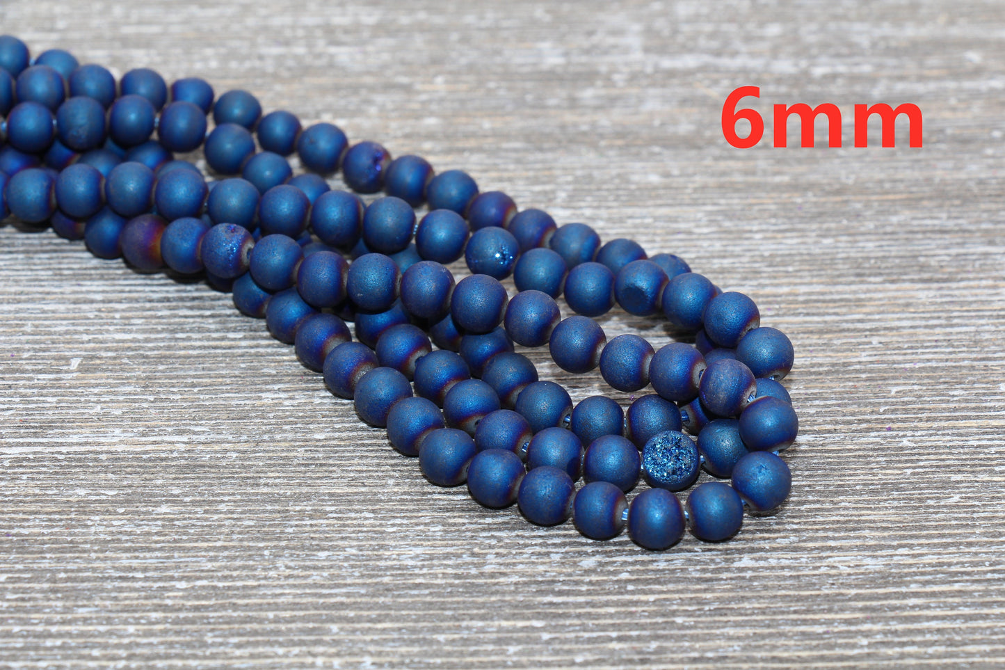 Blue Druzy Agate Beads, Round Matte Gemstone Loose Beads, 6mm 8mm 10mm 12mm, Full Strand, #153