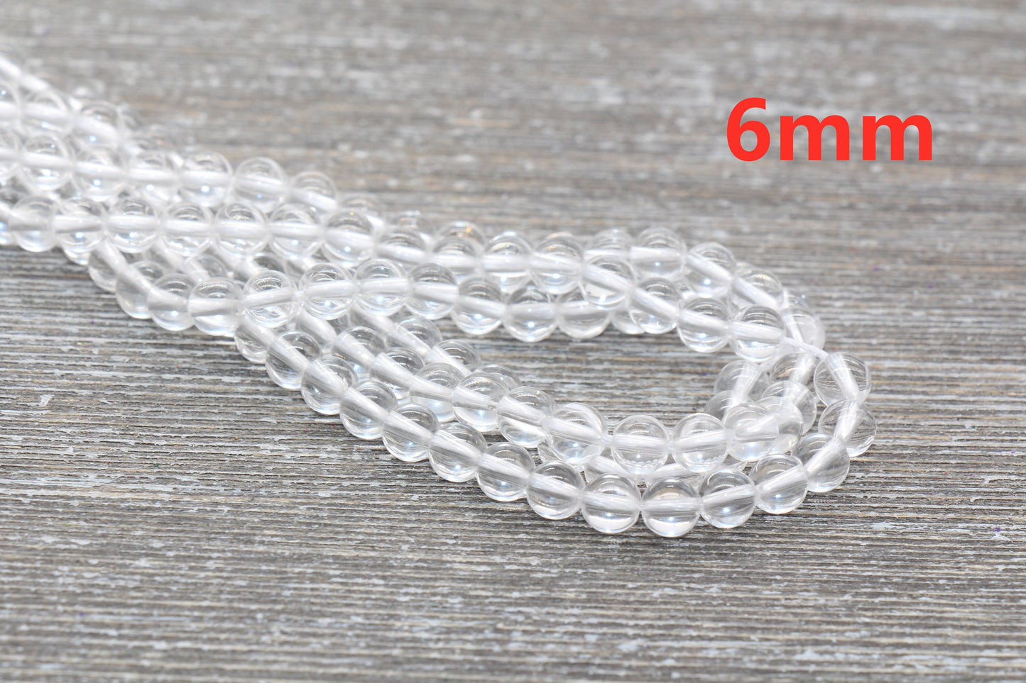 Clear Quartz Beads, Smooth Gemstone Round Loose Beads, Sizes 4mm 6mm 8mm 10mm, Full Strand #155