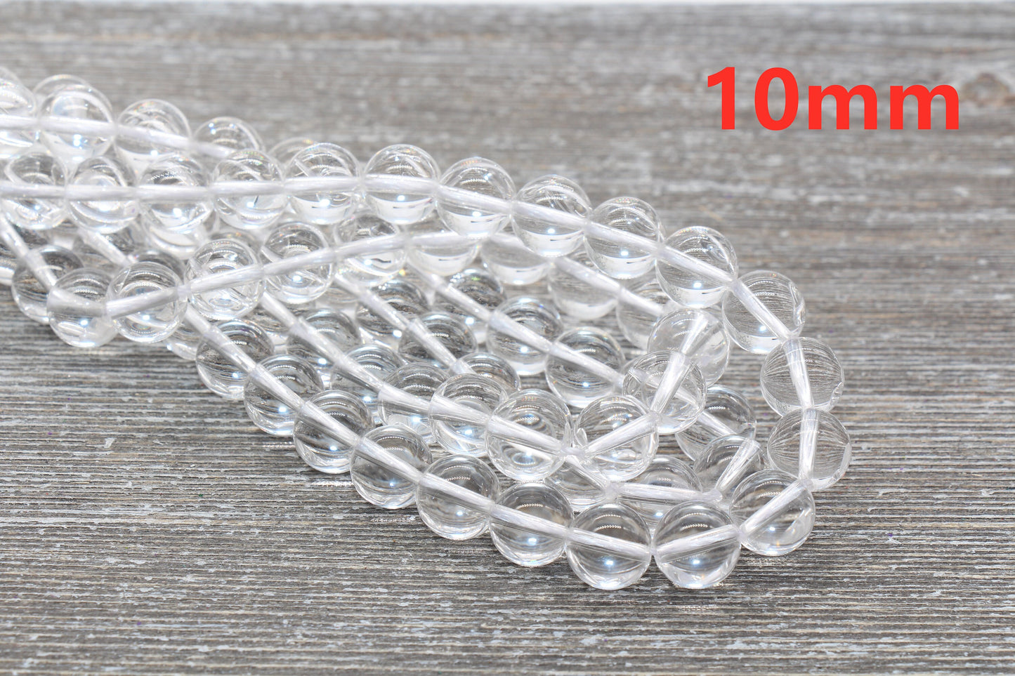 Clear Quartz Beads, Smooth Gemstone Round Loose Beads, Sizes 4mm 6mm 8mm 10mm, Full Strand #155