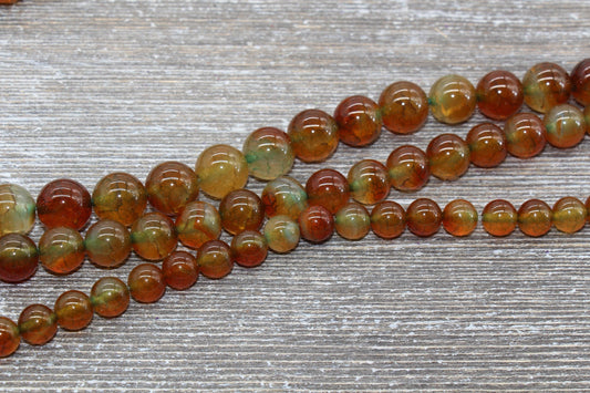 Peacock Agate Beads, Smooth Gemstone Round Loose Beads, Size 8mm 10mm 12mm, Full Strand #157