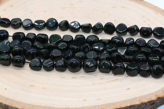 Green Sandstone Beads, Gemstone Nugget Beads, Loose Beads, Pebble Nugget Beads, Chip Beads, Size 7mm-8mm #32