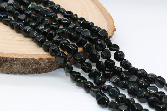 Green Sandstone Beads, Gemstone Nugget Beads, Loose Beads, Pebble Nugget Beads, Chip Beads, Size 7mm-8mm #32