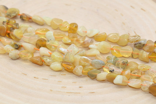 Yellow Opal Nugget Beads, Gemstone Irregular Loose Beads, Pebble Nugget Beads, Size 6mm-7mm #47