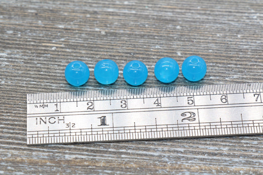 8mm Blue Gumball Translucent Beads, Round Acrylic Loose Beads, Bubblegum Beads, Chunky Beads, Smooth Plastic Round Beads #410
