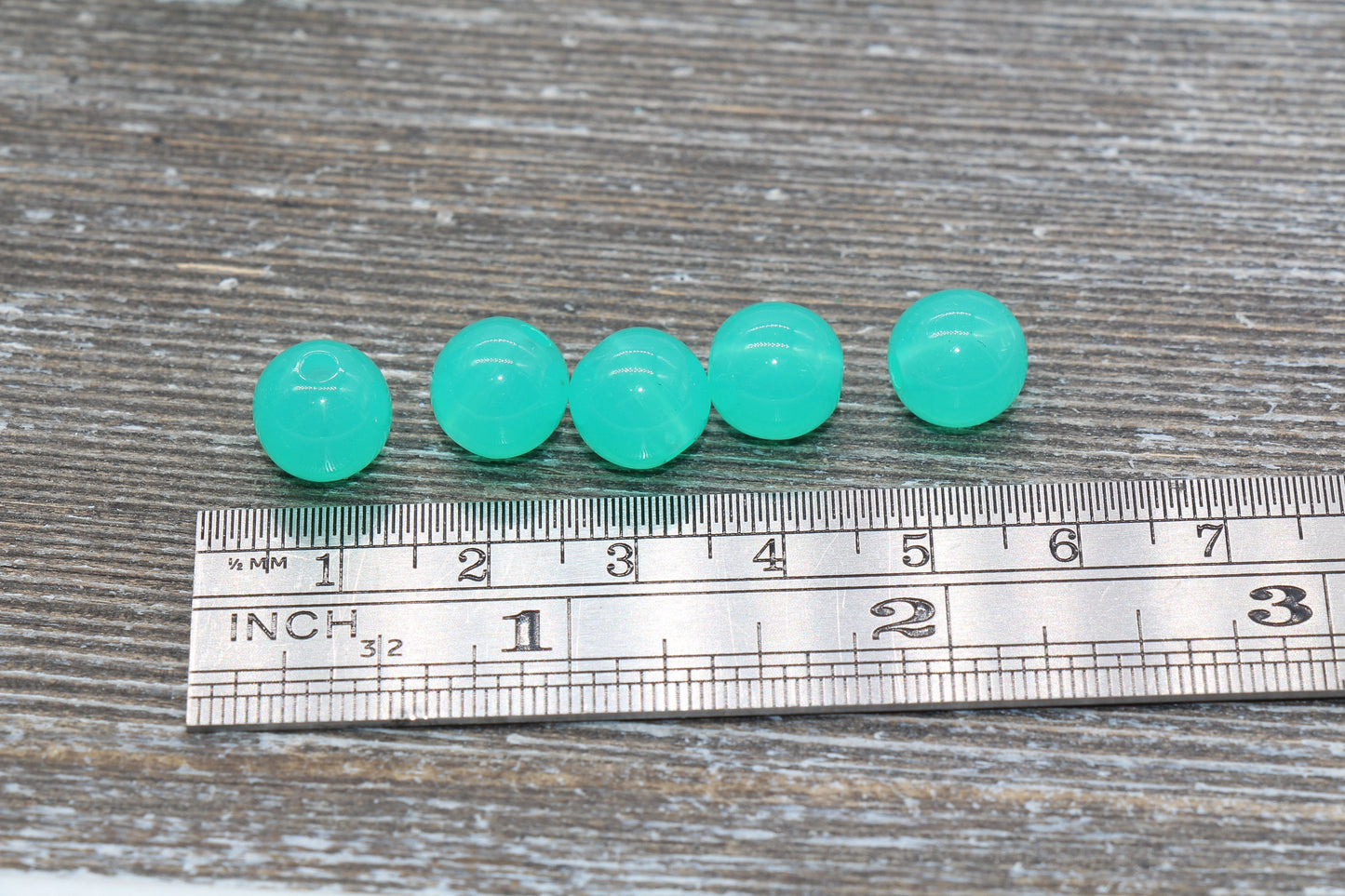 10mm Sea Green Translucent Gumball Beads, Round Acrylic Loose Beads, Bubblegum Beads, Chunky Beads, Smooth Plastic Round Beads #414
