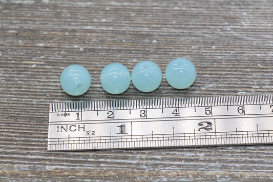 10mm Baby Blue Translucent Gumball Beads, Round Acrylic Loose Beads, Bubblegum Beads, Chunky Beads, Smooth Plastic Round Beads #416