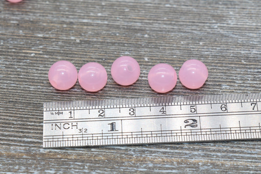 10mm Pink Translucent Gumball Beads, Round Acrylic Loose Beads, Bubblegum Beads, Chunky Beads, Smooth Plastic Round Beads #417