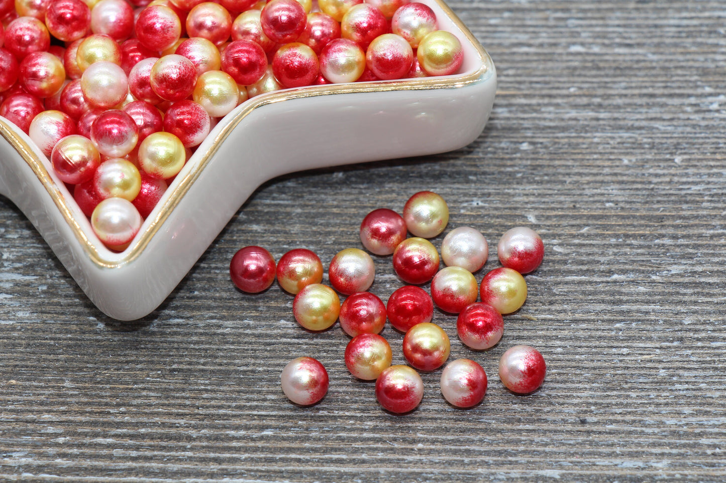 NO Holes 6mm Mermaid Caviar Pearl Beads, Mermaid Ombre Beads, Round Slime Beads, Imitation Pearl Beads, NO HOLE Beads