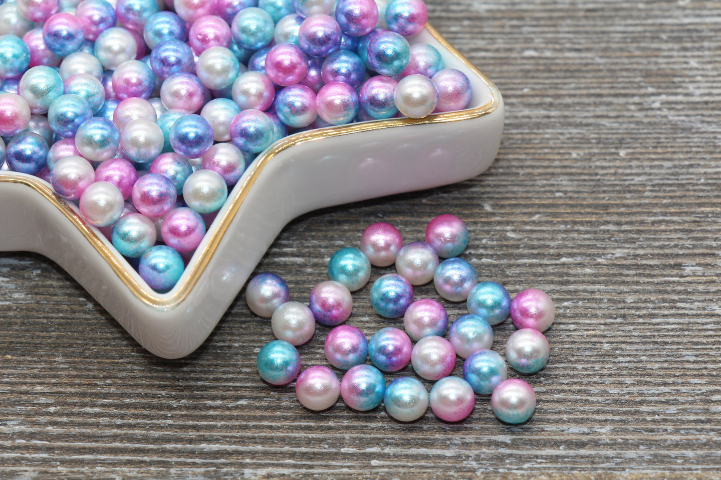 NO Holes 6mm Mermaid Caviar Pearl Beads, Mermaid Ombre Beads, Round Slime Beads, Imitation Pearl Beads, NO HOLE Beads
