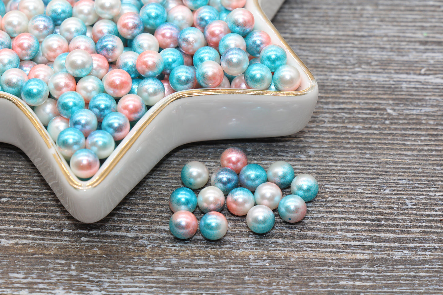 NO Holes 6mm Mermaid Caviar Pearl Beads, Mermaid Ombre Beads, Round Slime Beads, Imitation Pearl Beads, NO HOLE Beads