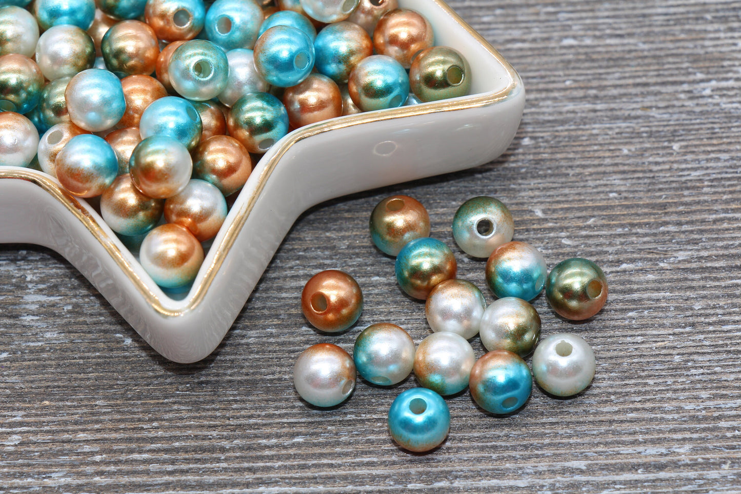 8mm Mermaid Ombre Pearls Beads, Faux Pearls Beads, Chunky Beads, Imitation Pearl Beads, Gumball Beads, Bubblegum Beads, #547