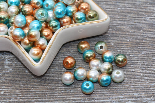 8mm Mermaid Ombre Pearls Beads, Faux Pearls Beads, Chunky Beads, Imitation Pearl Beads, Gumball Beads, Bubblegum Beads, #547